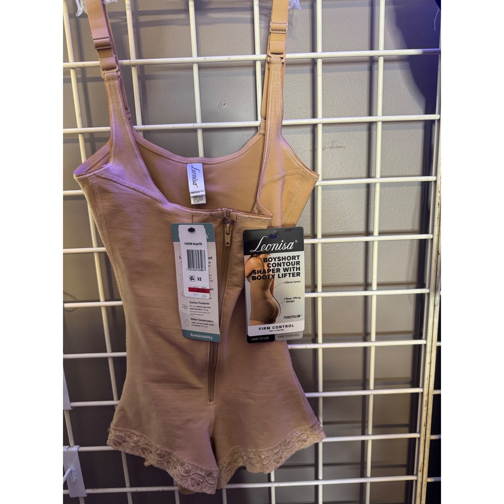 Leonisa Boyshort Contour Shaper Booty Lifter Firm Control Beige 018678N XS NEW